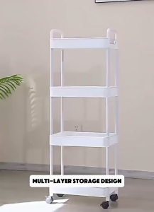 Trolley Storage Racks Toys Organizer Easy To Assemble with Wheels Trolley Cart Shelf Rak Tingkat Office Shelves 手推车