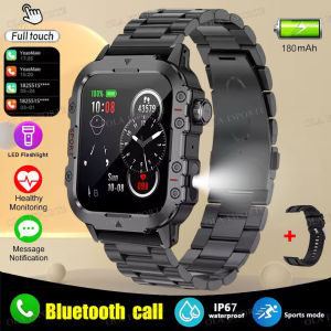 Military Smart Watch Men 3ATM Outdoor Sport Fitness Tracker Watches Bluetooth Call Blood Pressure Health Monitor Smartwatch HW12