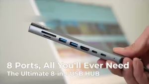 LccKaa | Hub USB C 8 Trong 1/2 Type C 3.1 Sang Bộ Chuyển Đổi HDMI 4K Tích Hợp Đầu Đọc Thẻ RJ45 SD/TF Sạc Nhanh PD Dành Cho MacBook Máy Tính Xách Tay