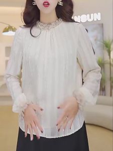 New Fashion Elegant Lace Shirt Long Sleeve Blouse