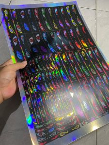 paket 1 lembar isi 80 pcs sticker Strobo hologram asli anti air