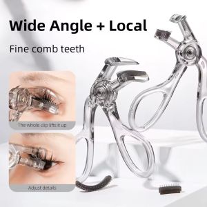 Professional Eyelash Curler Frameless One-clip Curling Comb Tooth Eyelash Curler with Refill Pad Long-lasting Shaping Lash Tools