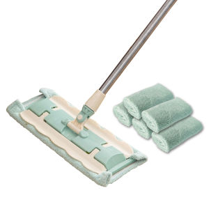 ไม้ถูบ้านไมโครไฟเบอร์ ไม้ถูพื้นแบบรีดในตัว ไม้ถูพื้นหัวแบน ไม้ถูพื้น Flat Mop แบบรีดน้ำและฝุ่นผงในตัว ไม้ถูพื้นรีดน้ำ ไม้ม๊อบพร้อมผ้า