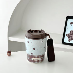 Ly Giữ Nhiệt Mỏng Thời Trang Có Ống Hút và Lớp Ceramic
