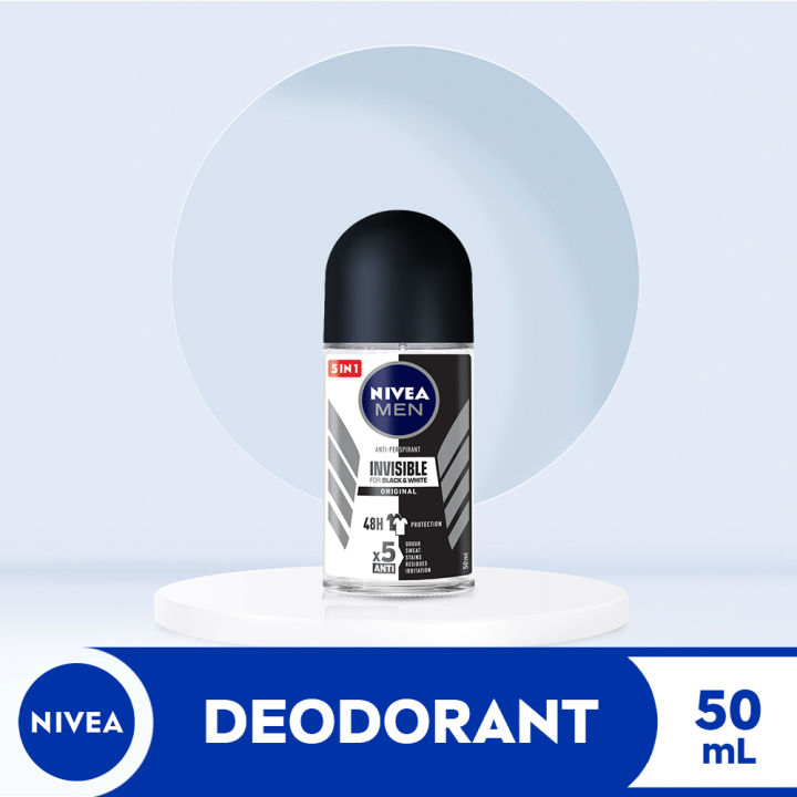 NIVEA Men Deodorant Black & White Original Antiperspirant Roll-on, 50ml