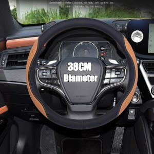 Genuine Leather Fashion 38cm Car Steering Wheel Cover Trim Protector Anti Slip Handlebar Protection Styling Accessories For Chery Omoda 5 E5 Tiggo 2 4 5X 7 8 Pro e+ Arrizo 5 6 8