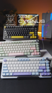 NUBWO X804 Cygnus Gaming Keyboard คีย์บอร์ดเกมมิ่ง MINI RGB SIZE 75% 82ปุ่ม Hotswap 3 pin ใช้แบบสาย มาพร้อมกับ Knob