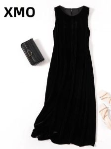 XMO | Đầm Dài Phong Cách Hepburn Elegance Đen Không T Tay