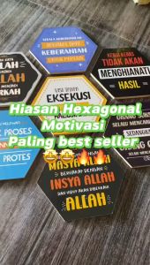 Decor Art - Dekorasi Hiasan Dinding Segi 6 Hexagonal Tema Sign Tanda Pintu Stiker Tempel (Kode: HEXA XN)