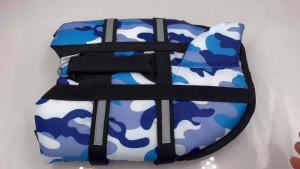 Dog Life Jacket Vest Clothes Life Vest Collar Harness Dog Swimming Summer Swimwear Clothes Camouflage Shark Blue Fuchsia