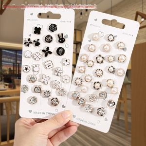 Fashionable Womens Shirt Safety Pin Invisible Button No Sewing Anti-Light Chest Flower Brooch Clothes Fixing Device Collar Small Needle