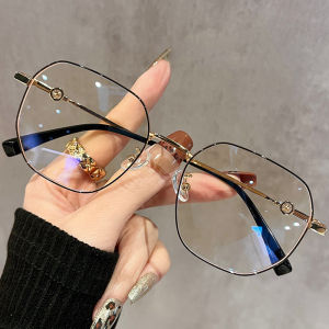 Fashionable Trendy Glasses For Women With Polygonal Glasses Frames Anti-blue Light Glasses Retro Myopia Glasses Frame 9042