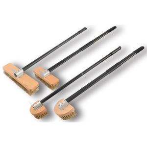 Long Handle Aluminum Alloy Pizza Brush Copper Wire Brush Extended Handle Wood Handle Steel Wire Brush Pizza Tool