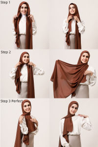 Jifang High Quality Plain Bubble Chiffon Muslim Hijab Instant with Adjustable Magnet Heavy Chiffon Tudung Sarung  YZ42