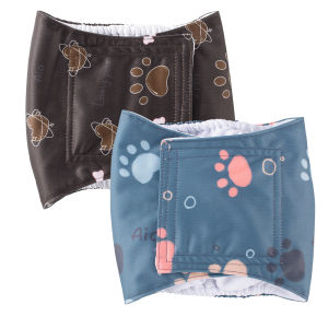 2pcs Washable Male Dog Belly Band Reusable Male Dog Belly Wrap Small Doggie Dog Cloth Diapers Male for Doggy Puppy