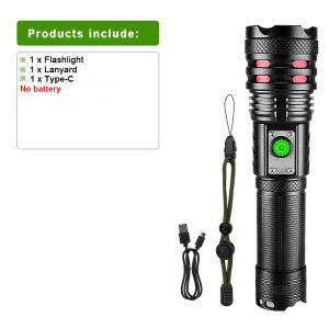 XHP70 High Power Flashlight USB Rechargeable LED Flash Light Aluminum Alloy Zoomable Flashlight Outdoor Hunting Adventure Torch