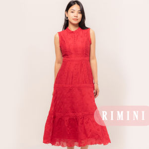 RIMINI - Dress Pesta Mewah Wanita Tanpa Lengan Anglaise Maxi Size XS-XL - Levva Dress 525147-1