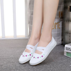 [Hàng Có Sẵn] Giày JK Giày Vải Y Tá Đế Bằng Gọn Nhẹ Kiểu Nhật Học Viện Dễ Phối Giày Trong Nhà Đầu Tròn Mẫu Mới Giày Một Lớp