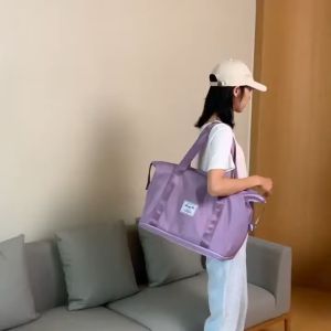 [BAZZAR] Good Quality Large Capacity Folding Waterproof Travel Bags For Women Use For Gym Luggages