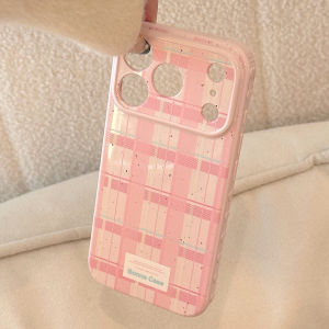 Korean Splashed ink Grid Pattern Soft Phone Case For iPhone 17 16 15 14 13 12 Pro Max Camera Lens Protective Shockproof Cover
