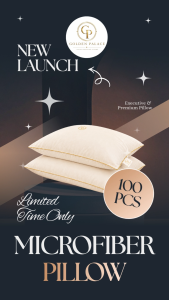 Golden Palace Executive Pillow Microfiber Hotel Pillow 5 star Pillow - Soft and Comfortable - Breathable - Hypoallergenic - Eco-Friendly - Suitable for All Sleep Positions