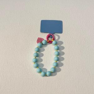 Colorful Love Heart Bead Phone Charm Strap Cute Anti-Lost Lanyard Pendant for Backpack Phone Case Accessories