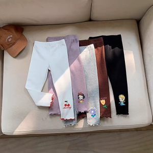 เลกกิ้งเด็ก กางเกงเลกกิ้ง สําหรับเด็กผู้หญิง กางเกงเลกกิ้งเด็ก สูง110-130cm ผ้านิ่ม ใส่สบาย ฤดูใบไม้ผลิ ฤดูใบไม้ร่วง