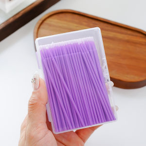 Nano Cosmetic Cotton Swab Change Eye Makeup Small Head Grafting Eyelash Wipe Eyeliner Eyelash Cleaning Rod Tattoo Embroidery Professional Fine Cotton Swab