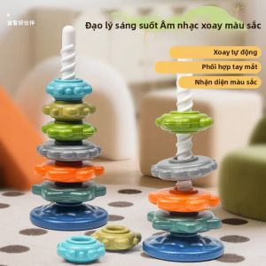 Đồ Chơi Xếp Chồng Vòng Tròn Nhiều Màu Sắc Cầu Vồng Đồ Chơi Giáo Dục Cho Trẻ Sơ Sinh 1-3 Tuổi Đồ Chơi Học Tập Sớm Tháp Xoắn