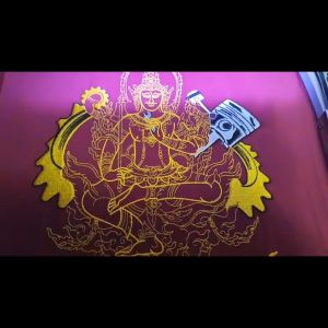 (พร้อมส่ง)#เสื้อช็อปปักลายพระวิษณุกรรม ช่างยนต์ 5สี