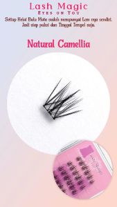 NATURAL CAMELLIA - ( LANGSUNG TEMPEL ) BULU MATA PALSU TANPA LEM (GLUE FREE) MODEL 3D VOLUME TEBAL UKURAN 9MM - 12MM ISI 36 KELOPAK / BOX IMPORT PREMIUM QUALITY