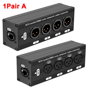 XLR to RJ45 4 Channel Audio Extender Shielded Gold Plated for Stage Lighting and Recording Studio XLR Audio Cables Stage Box