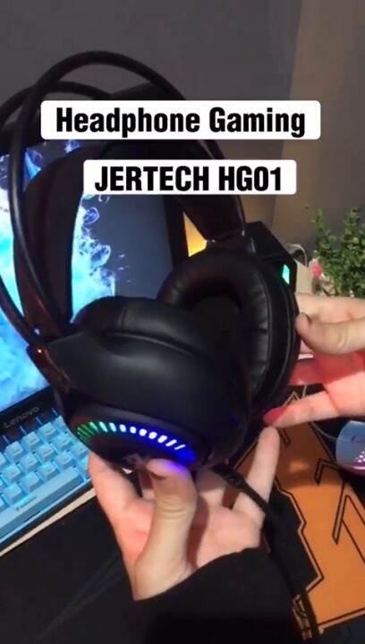 JERTECH Headphone Gaming HG01 Microphone Kabel Noise Cancelling RGB Light