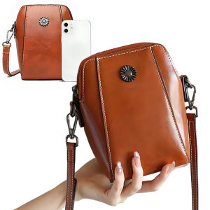 Single Shoulder Crossbody Bag Female Fashion Temperament Leather Womens Bag Vertical Mobile Phone Bag Crossbody Mini Small Bag