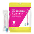 Dr. Emma 2-in-1 Travel Toothbrush Set | Disposable Portable Kit with Mini Toothbrush, Flosser & Toothpaste | Mint Fresh Breath,. 