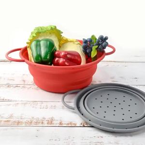 Round Expandable Silicone Collapsible Drain Basket