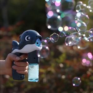 EmmAmy®Kids Bubble Machine Set Automatic Blowing Bubble Gun Toy with LED Light Music [Childrens Day Gift]