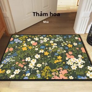 VIKAMA 3D Vintage Hoa Thảm Cửa Chống Trơn Trượt Chống Mài Mòn Trong Nhà Ngoài Trời Thảm Trang Trí Nhà Bếp Phòng Tắm