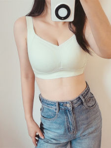 All-round Side Drawing ~ Seamless Full Cover Cotton Cup Natural-looking Breast Holding Thin Intimates Adjustable Bra without Steel Ring