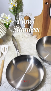 GOHAPPY Panci Fry pan stainless steel SUS304 Wajan Frypan baja Profesional Quality by ROSCE