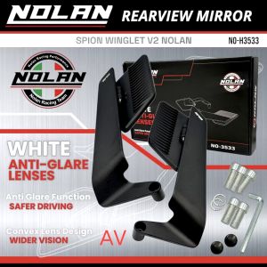 Spion Model Winglet V3 NOLAN Full Aluminium CNC untuk Motor VARIO MIO SCOOPY BEAT PCX NMAX ADV XMAX FAZIO dan Lainnya - Kaca Motorcycle