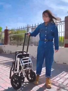 SUPERSS Multifunctional aluminum alloy collapsible wheelchair light folding adult wheelchair travel portable simple trolley weighs 200kg and can be taken on the plane