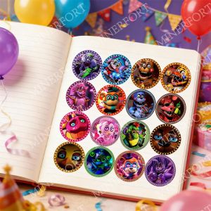 Five Nights at Freddys Round label 5CM/4CM/3CM FNAF Stickers for Decorating Wedding Birthday Gifts Box Envelope Packaging Set