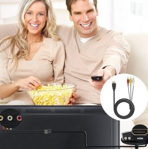 Hdmi Cable To 3 RCA AV Composite Male to Male Connector Adapter Cord Transmitter Cable