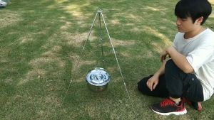 [Siêu rẻ] Giá Treo Nồi Dã Ngoại Ngoài Trời Hợp Kim Nhôm Thiết Kế 3 Chân Có Móc Treo