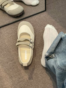 Giày Đế Bằng Đính Nút Đơn Thoải Mái Cho Nữ Giày Thường Ngày Thời Trang Giày Thể Thao Đế PU Đế Phẳng Mũi Tròn