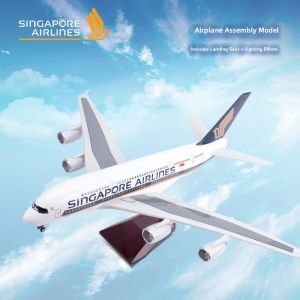 JIZHICHEN | Realistic Airplane Model with Wheels and Lights Airbus A380