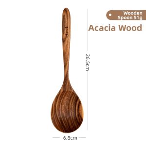 onlycook | Japanese Style Dual-Use Salad Spoon and Fork Wooden Soup Spoon
