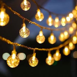 LED Bubble Ball String Lights USB/Battery Operated Indoor Fairy Light for Wedding Holidays New Year 2026 Decorations10/20/40LED