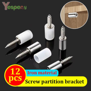 YESPERY 1/4/12Pcs Nails Wall Hooks Screw Partition Brackets Closet Cabinet Shelf Pegs Wall Hook Hangers